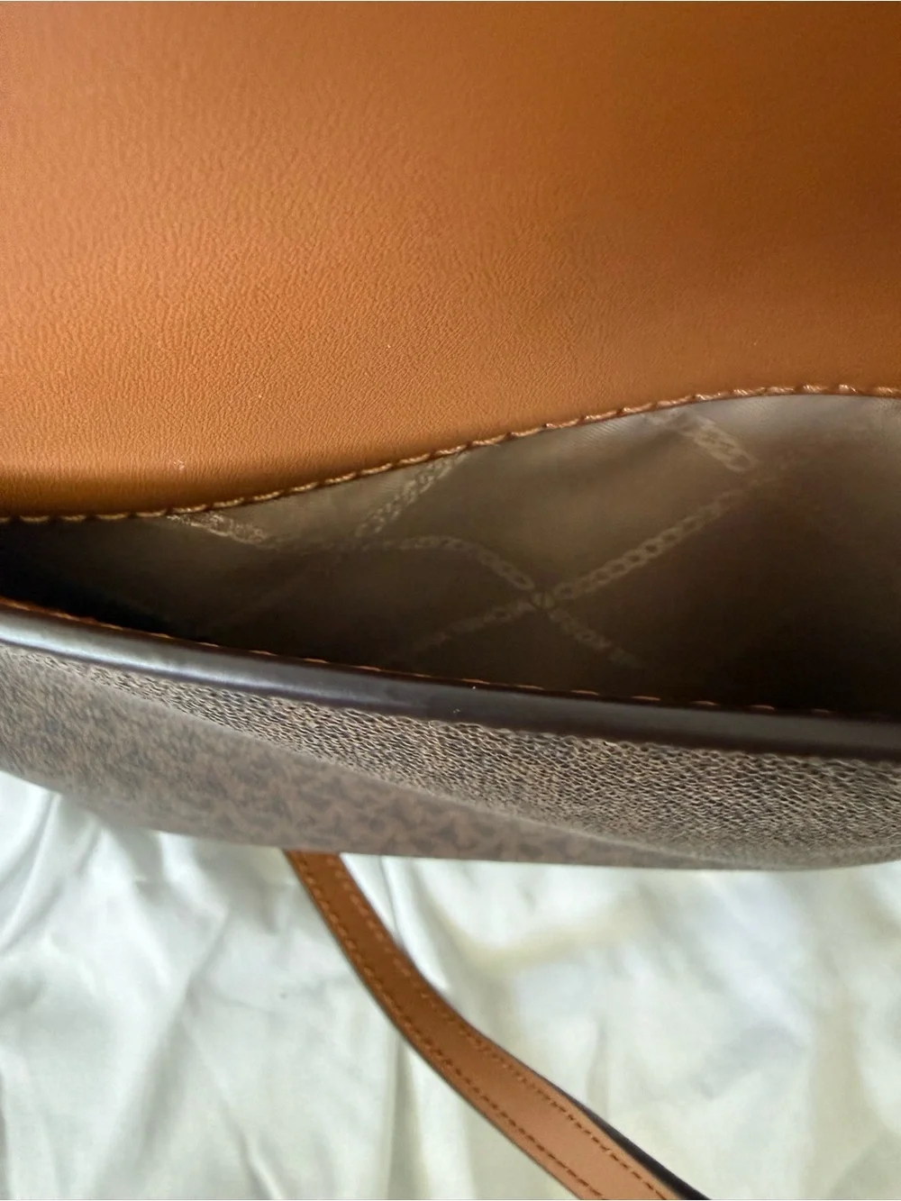 Michael Kors Beige Interior Crossbody with Tan Trim